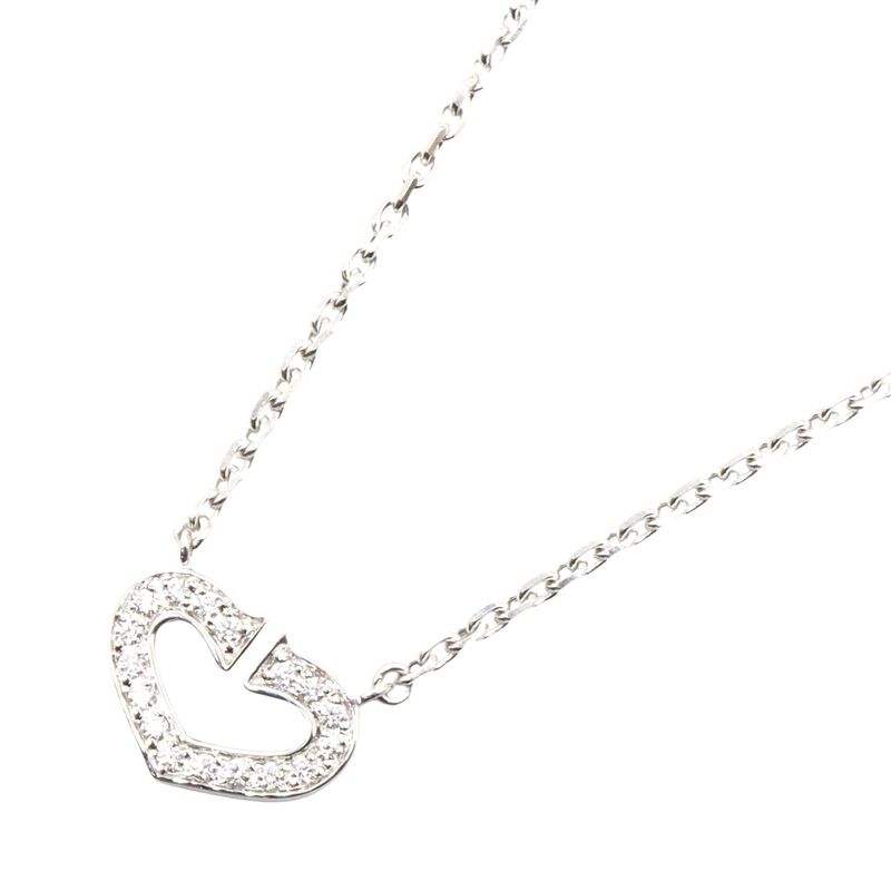 Cartier C Heart Diamond Necklace K18wg